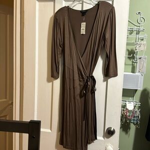 Express brown wrap dress size small